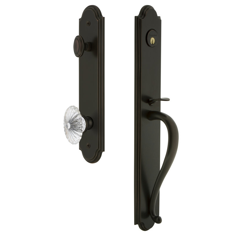 Ensemble de poignées fausses complètes une pièce Arc avec poignée en S et bouton bourgogne Arc, Bronze intemporel