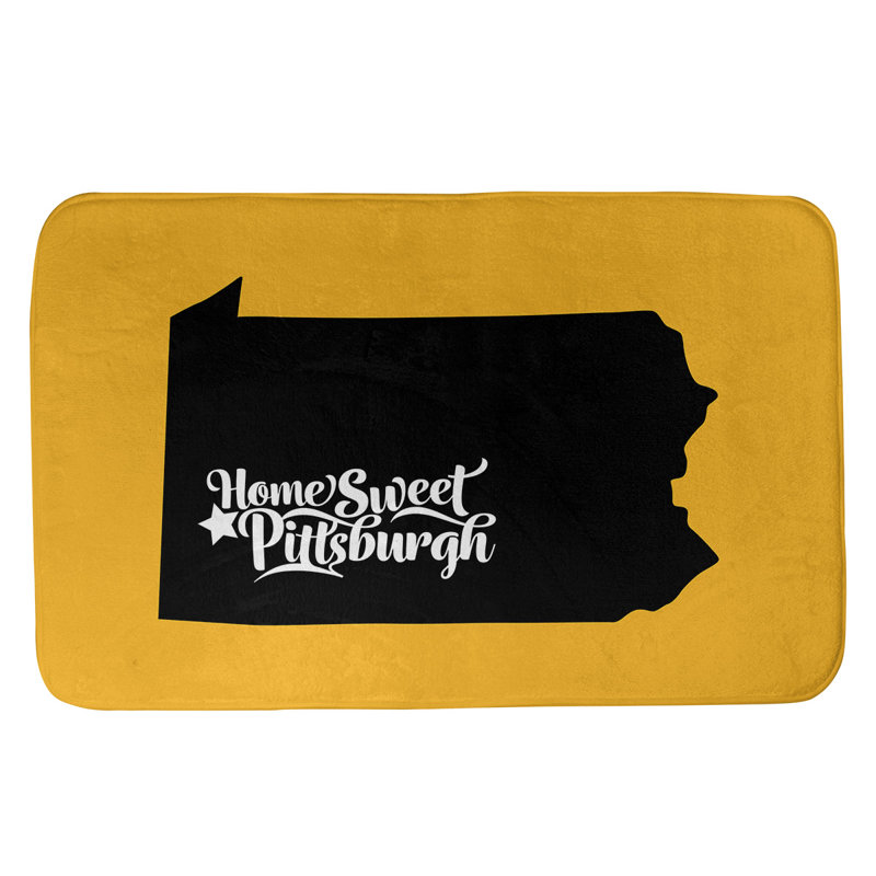 Tapis pour salle de bain allentown pennsylvanie, l 21 po x L 34 po, Pittsburgh Sports Colors, Bleu / doré