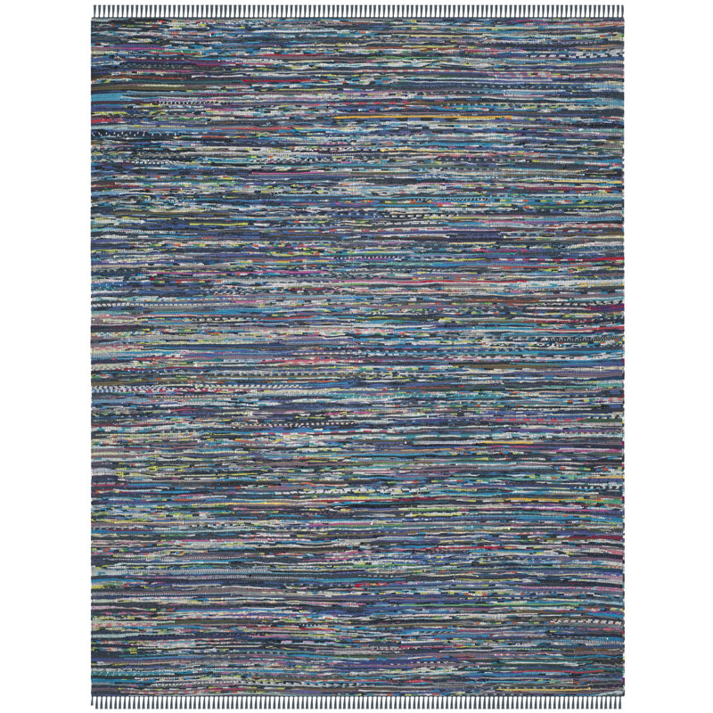 Feliciano Rag Rug Hand Woven Cotton Abstract Rug, Rectangle 10' x 14'