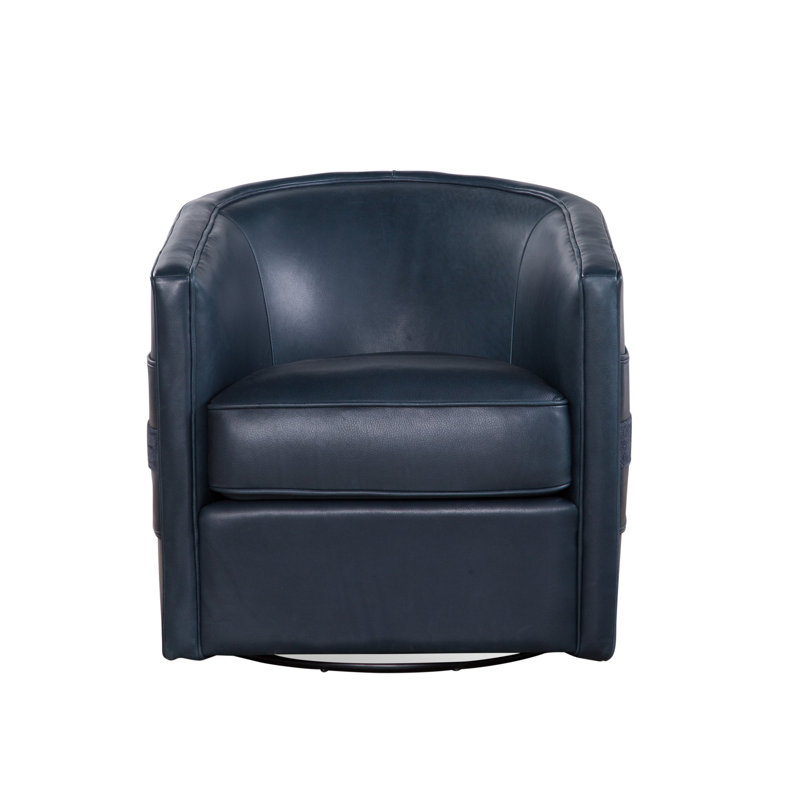 Everlea Swivel Chair in Athena Night, Athena Night Genuine Leather