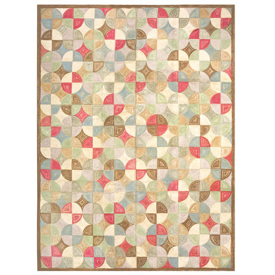 Hand Hooked Wool Geometric Area Rug