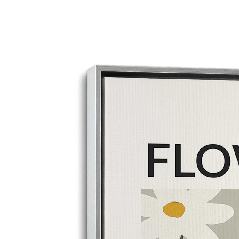 Marché aux fleurs de Munich, Cadre flottant en chrome poli, H 48,75 po x l 32,75 po