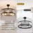 28" Caged Ceiling Fan with Light, 5 E26 Sockets, Quiet DC Motor, Remote Control