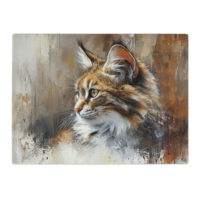 Cute Cat  Glass Chopping Board