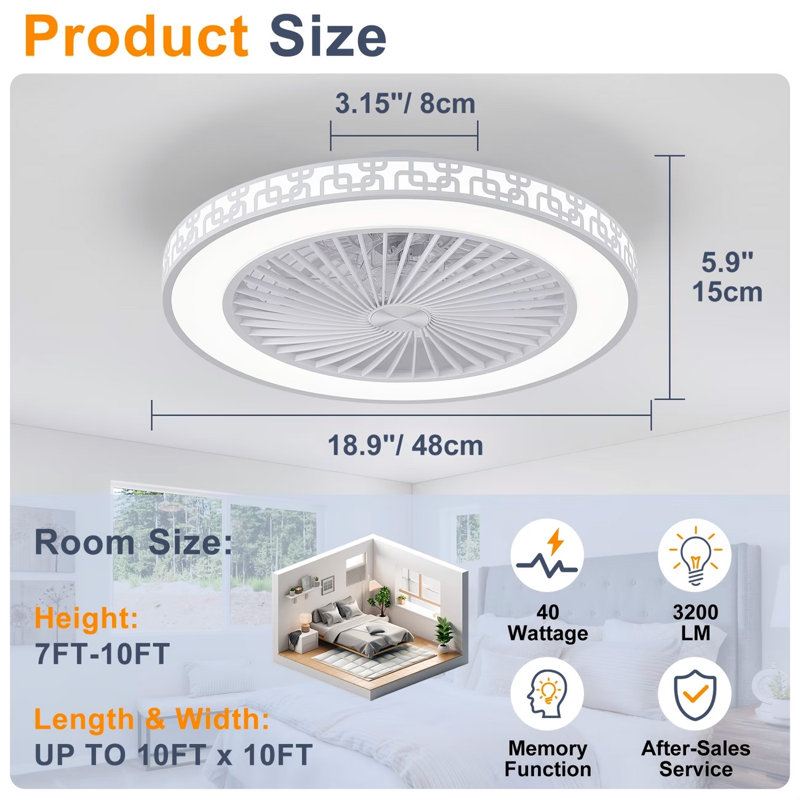 46cm Ceiling Fan, White