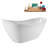 59" Streamline Soaking Glossy White Freestanding Tub With Internal Drain in Matte Black