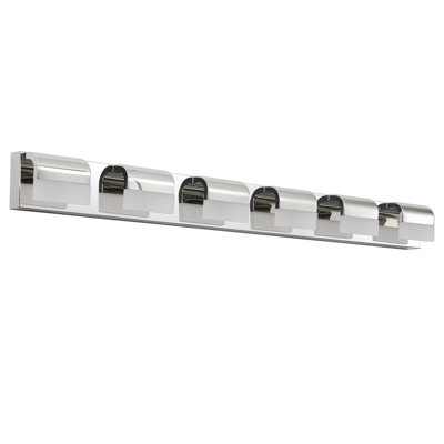 6- Led Bathroom Vanity , Modern Style, Finish, Acrylic & Stainless Steel, 1950 Lumen, 6000K Color Temp Lights, Wall Mounted, Over Mirror, , 3.42 In. Width, 100-120V