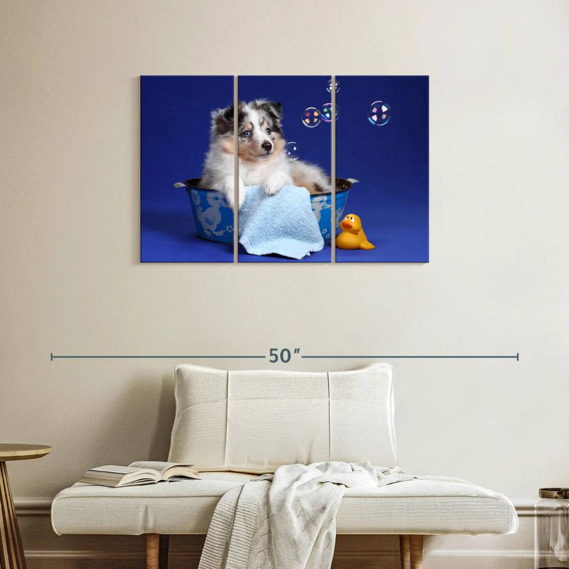 Brampt Puppy Bath Time, 24" H x 38" W