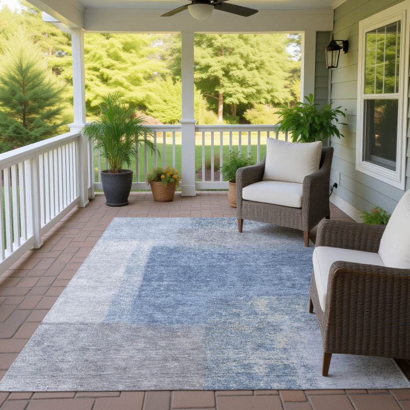 Machine Washable Indoor/Outdoor Molewski ACN2341 Abstract Rug, Rectangle 10' x 14'