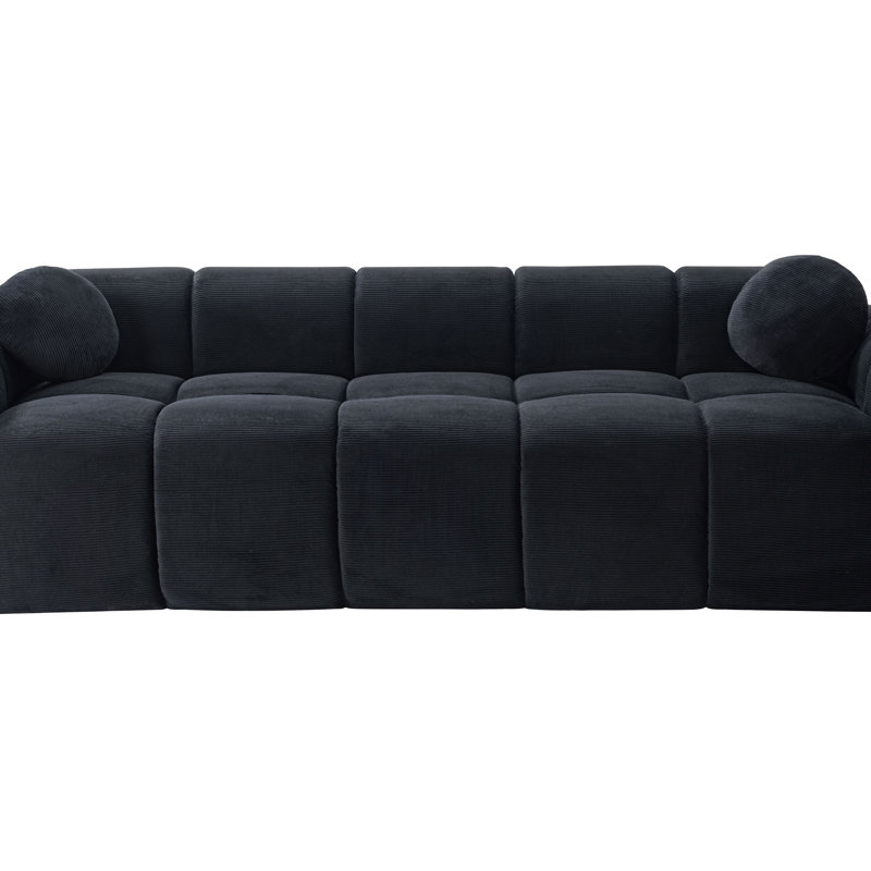 Très grand canapé à compression 98,4 po, Noir