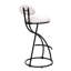 Ensemble de 2 tabourets ronds à imprimé rond en métal noir pour îlot de cuisine et salle à manger-620702549