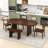 6-Piece Oval Dining Set with Bench, Modern Kitchen Table for 6,-1552688294