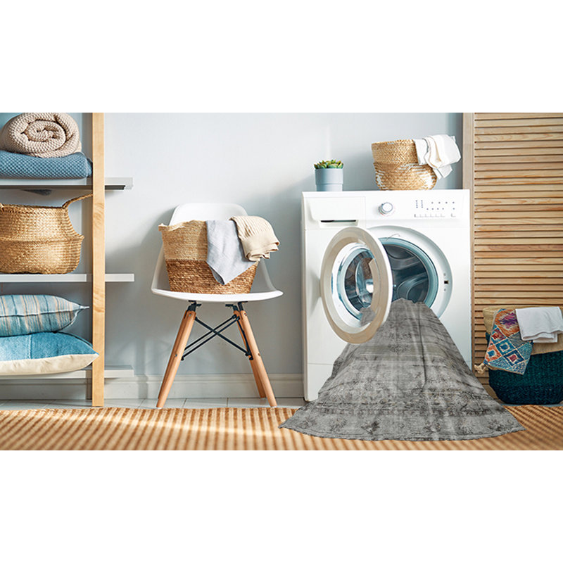Tapis 100% traditionnel lavable à la machine 2463, Rond 5 pi