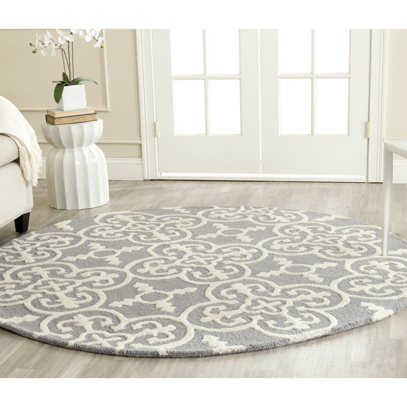 Cambridge Hand Tufted Wool Ikat Rug, Round 4'