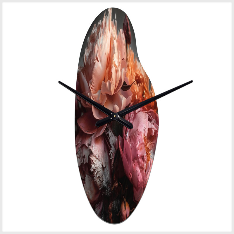 Horloge murale incurvée orange en métal Decora, Médium