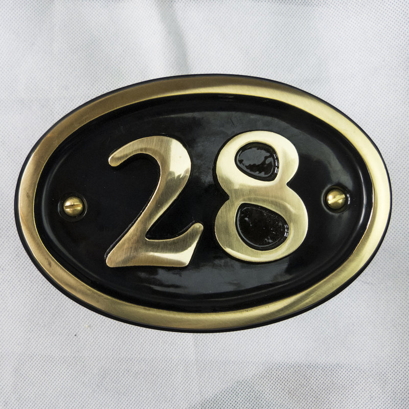 Tyrinia 10cm H Reflective Aluminum House Number, 28