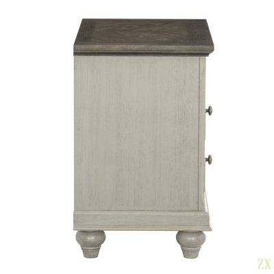 Table de chevet classique 1Pc avec 2X tiroirs et rangement