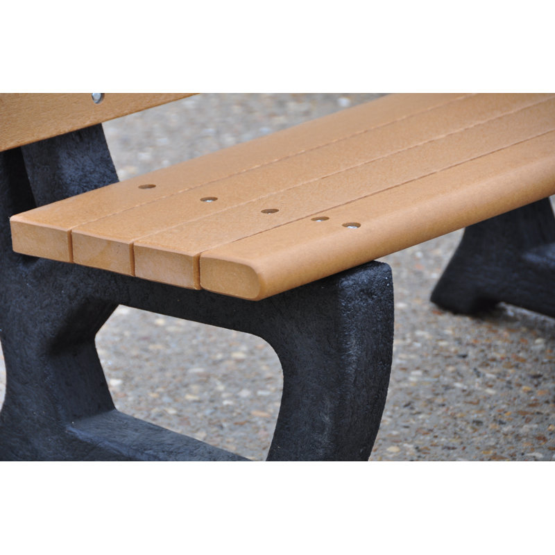Banc de parc en plastique recyclé Adams Brooklyn, Support en L, 4 pi, Cèdre