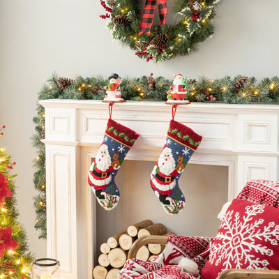 19.00"L Hooked Stocking, Santa