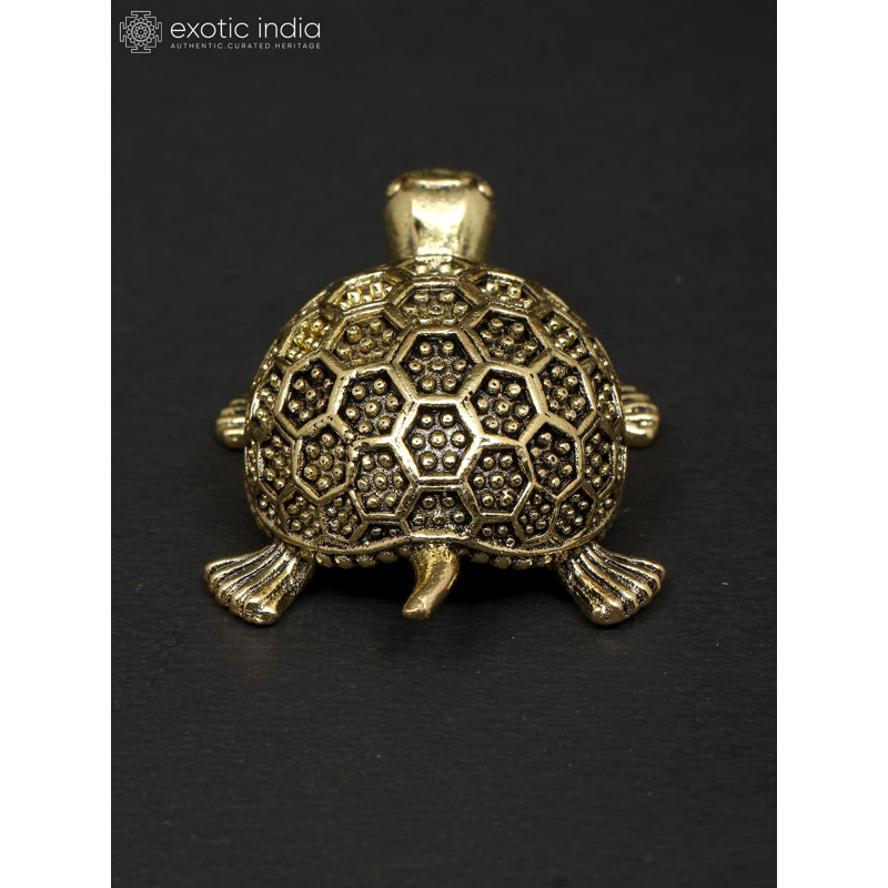 Petite statue de tortue en laiton 2 pouces Vastu