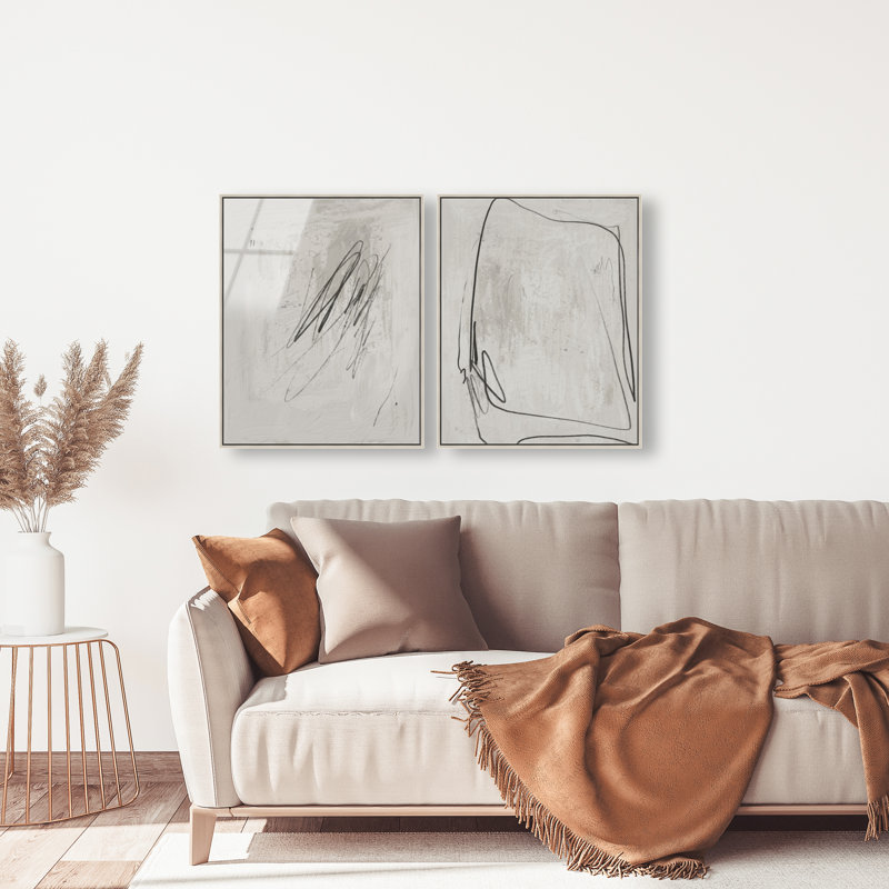 Modernist Set High-Gloss Frameless Acrylic Glass Wall Art Abstract Print by Oliver Gal, Ready to Hang, 16 x 20, 21"H x 25"W