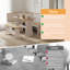 Ensemble de coin-repas en bois massif 3 pièces Berna - Meuble de cuisine moderne et peu encombrant-539521450