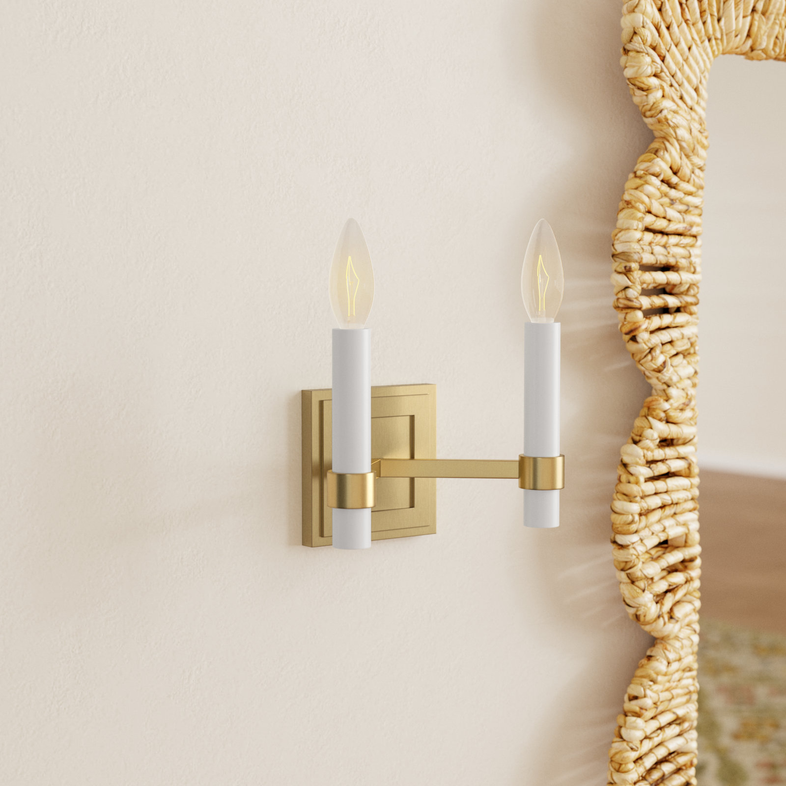 Adamine 2 Light Steel Dimmable Candle Wall Light