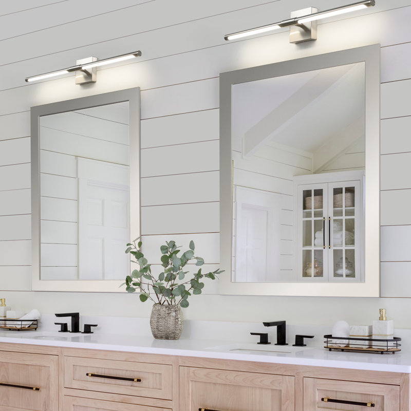 Fiza Vanity Light Fixture LED (Horizontal and Vertical), Nickel, 30" H x 4.7" W x 3.6" D