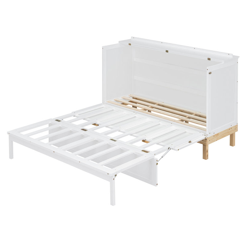 Queen Size Murphy Bed, White, White