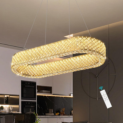 Glam Rectangular Crystal Chandelier