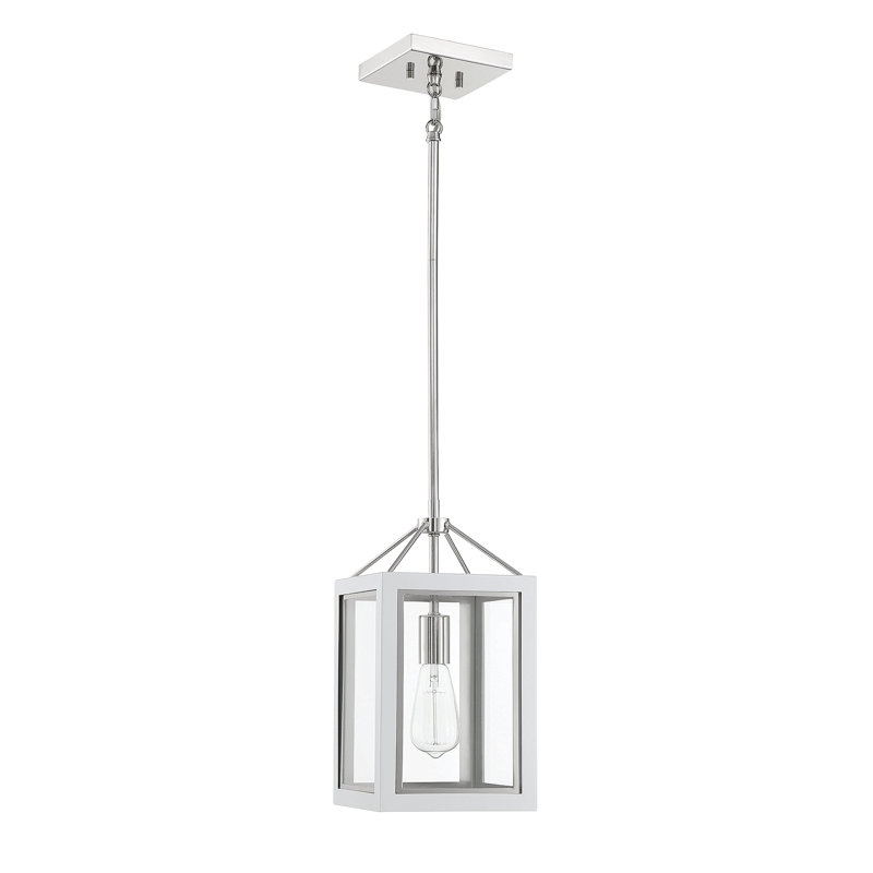 Luminaire suspendu rectangulaire 1 lumière Kentin, Blanc