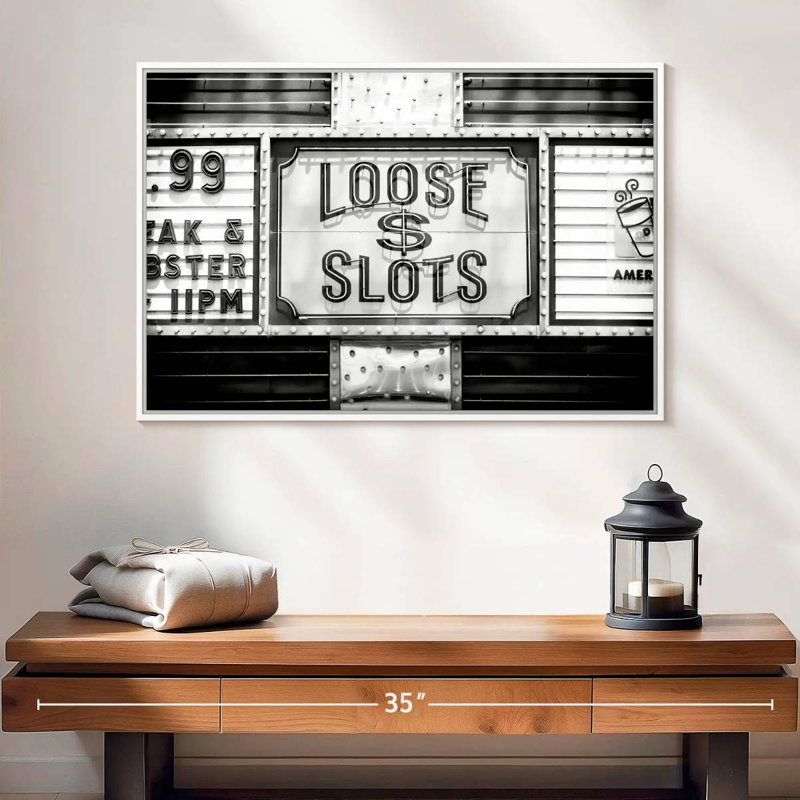 Loose Dollar Machines à sous, 25 po x 17 po, Cadre flottant blanc