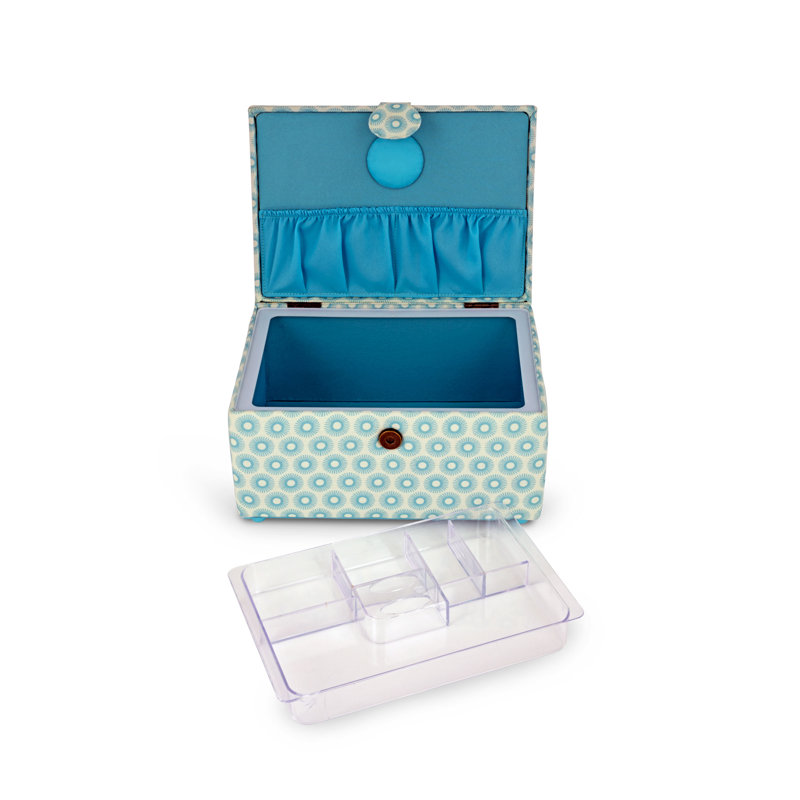 Petit panier à couture Dritz, bleu rétro