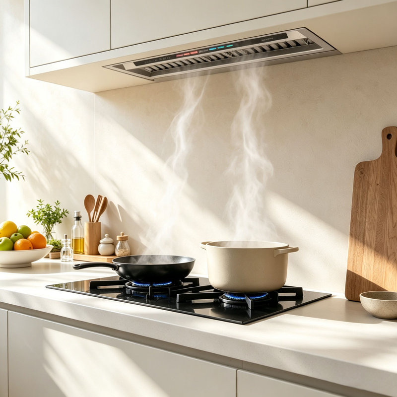 Hotte intégrée de 36 pouces avec commande vocale / par geste / tactile, hotte de cuisine intégrée avec conduit de 900 pi³ / min convertible