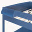 Lit mezzanine double en bois avec bureau, tablette de rangement de chevet, canapé et lumière, bleu marine-129680970