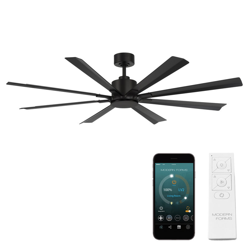 Size Matters 8-Blade Smart Ceiling Fan, Yes, 65", Matte Black
