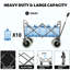 Chariot de plage avec de grandes roues pour le sable Capacité de 500 lb - Chariot tout terrain à structure en acier avec pneus pneumatiques de 9 po, conception pliable pliable, sangle avec sac multiusage