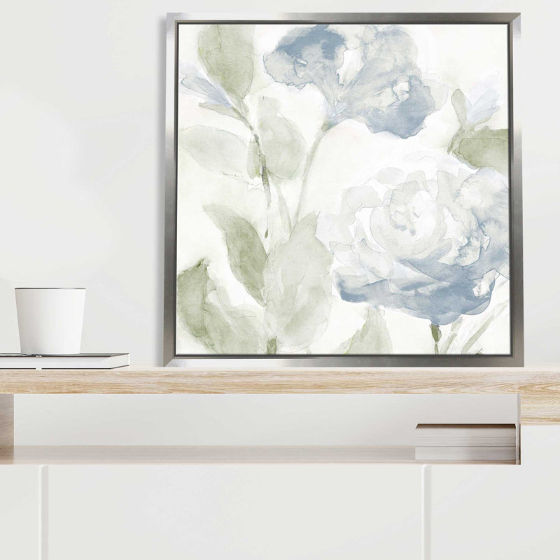 Fin du printemps II - peinture, L 39,5 po x H 39,5 po, Encadrement argenté