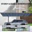 Abri d'auto extérieur, abri d'auto simple en aluminium et panneaux en polycarbonate 17,44 pi * 9 pi * 11 pi pour allée extérieure