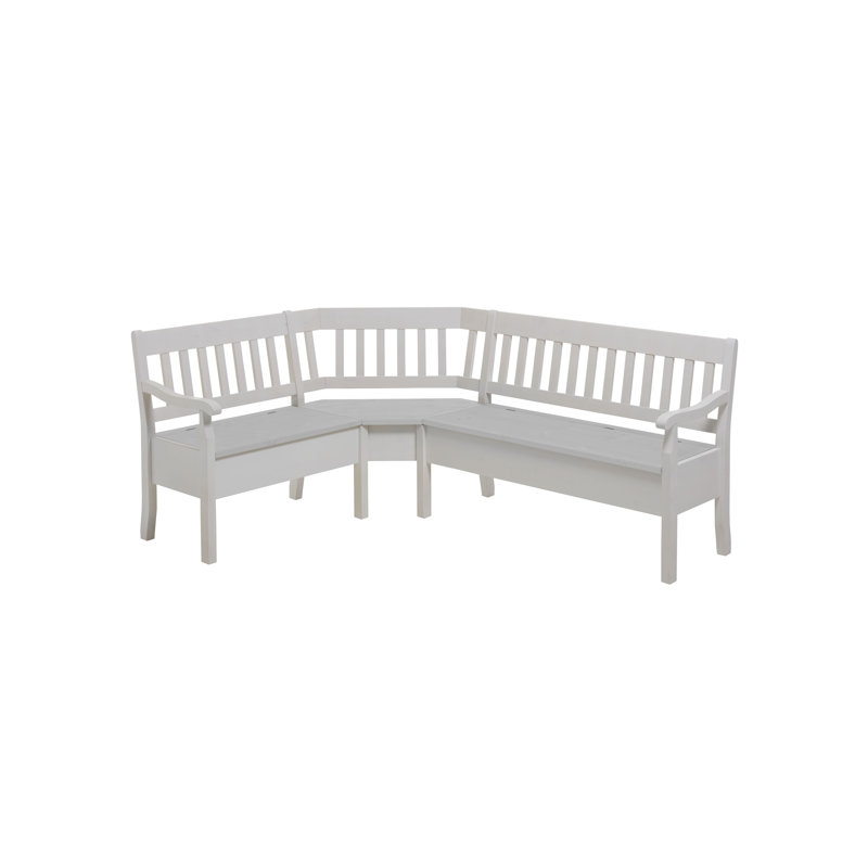 Garstang Upholstered Storage Bench, White, 93cm H x 170cm W x 147cm D