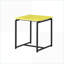 Ensemble de table basse et de table de bout en fibre de carbone jaune - plateau en panneau de fibres à densité moyenne, structure en métal, pieds réglables-2001127188