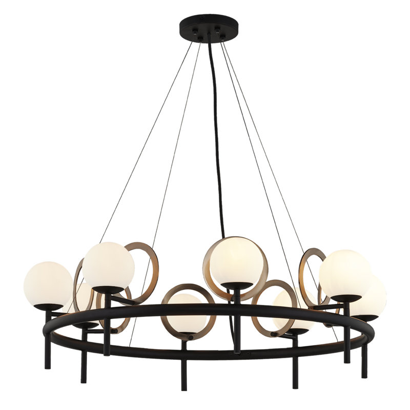 Ryian 8 - Light Wagon Wheel Chandelier