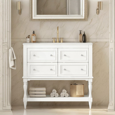 Freestanding Bathroom Vanity Set with 4 Drawers
