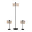 Ensemble de 3 lampes de table et de plancher en métal, abat-jour en lin, noir, moderne et neutre 14 po x 20 po x 61 po