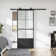 84" Glass and Metal Barn Door with Installation Hardware Kit (Include Soft-Close)