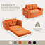Canapé-lit convertible, canapé-lit double extensible, canapé-lit convertible 2 en 1, canapé-lit escamotable avec coussins pour le salon de la chambre à coucher-129442506