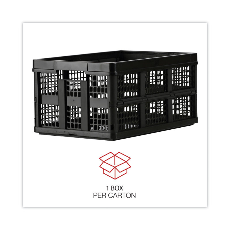 Universal Black Heavy-Duty Plastic Collapsible Filing Storage Tote