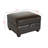 Kasius Ottoman in Rich Dark Brown Faux Leather and Solid Wood Legs, 14.9'' H X 24.9'' W X 20.85'' D