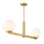 Lustre linéaire à 2 lumières Oshra en laiton naturel-936912169