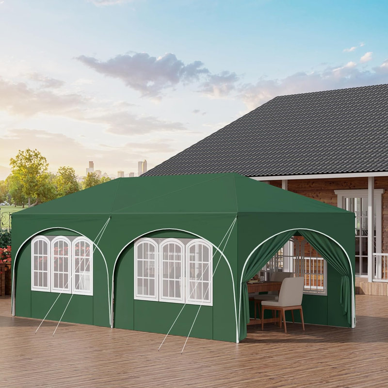 Breyawna 5.83 x 2.93m Metal Party Tent, Green